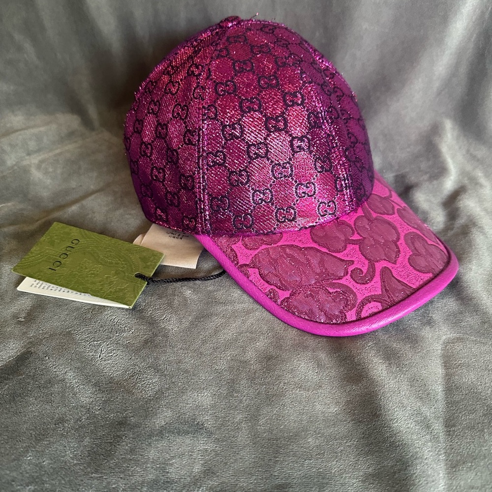 Gucci Vibrant Pink Monogram Cap